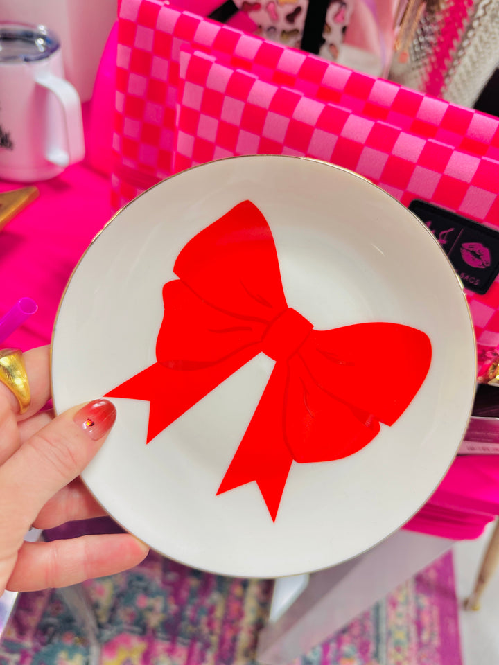 Red Bow Appetizer Plate