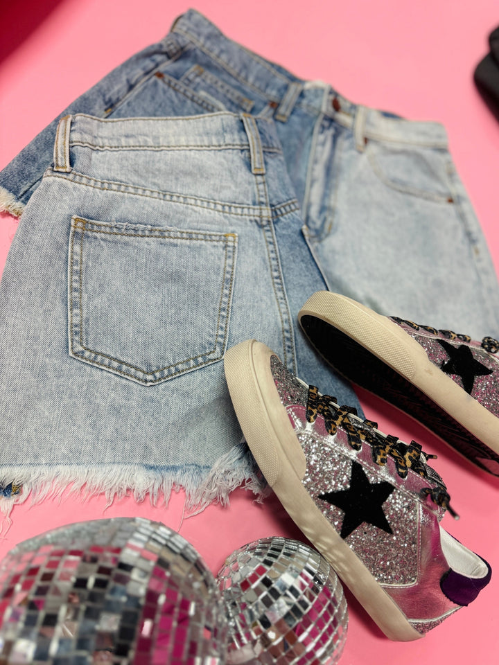 Two Tone Denim Shorts