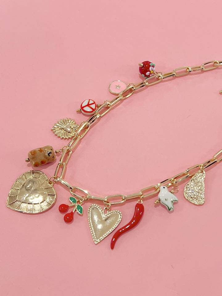 Peace and Love Charm Necklace
