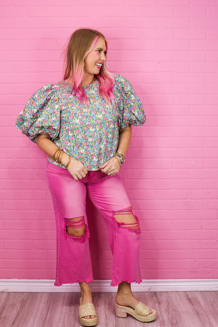 The Caitlyn Floral Bubble Top