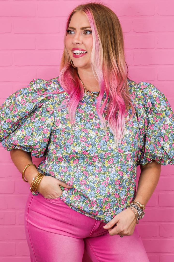 The Caitlyn Floral Bubble Top