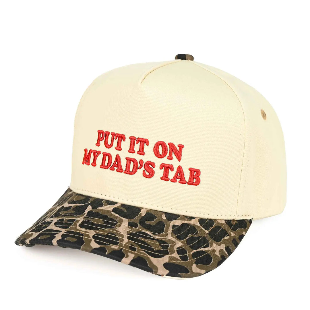 Put It On My Dad's Tab Trucker Hat