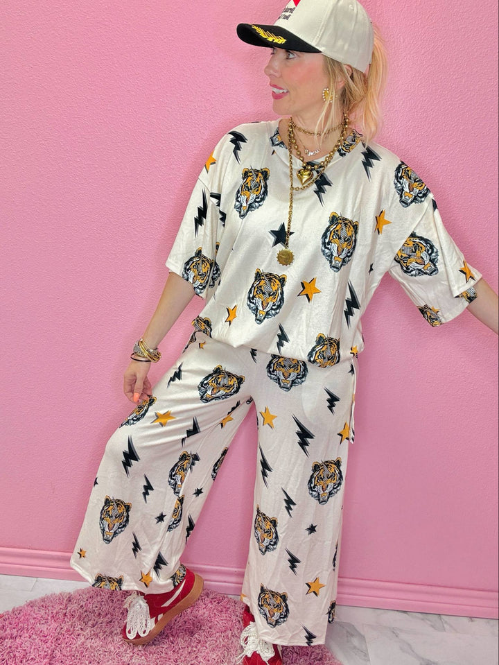 Mocha The Ellie Tiger Print Set