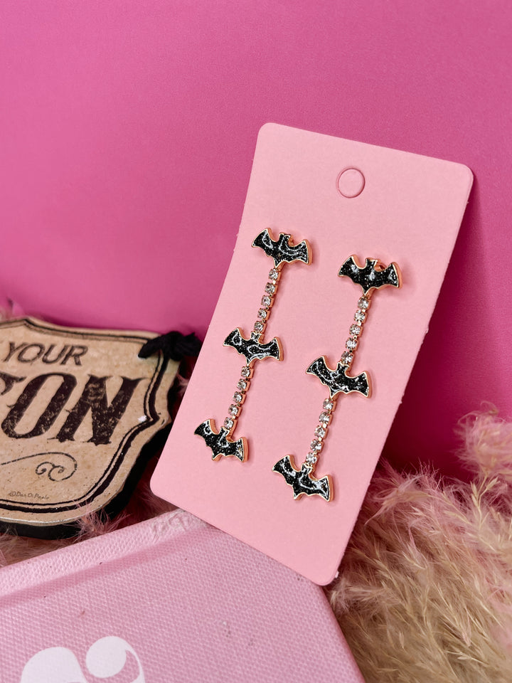 Bat Sparkle Dangle Earrings