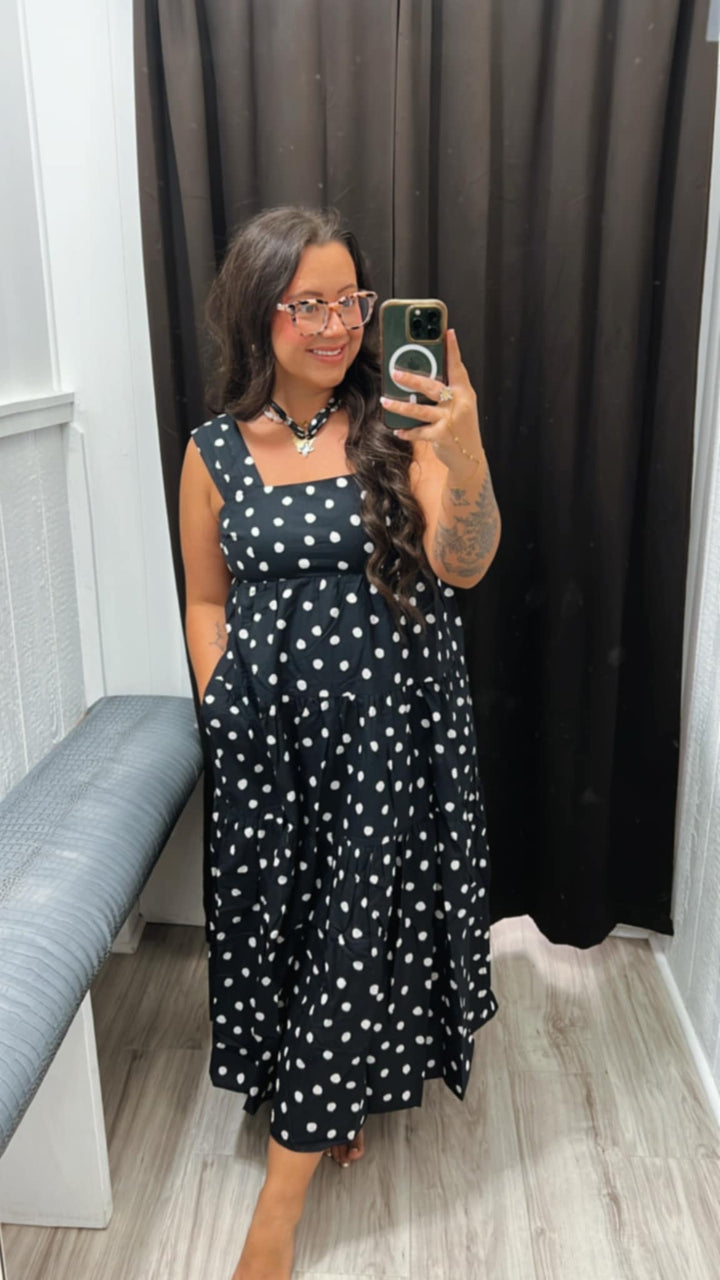 Polkadot Couture Midi Dress