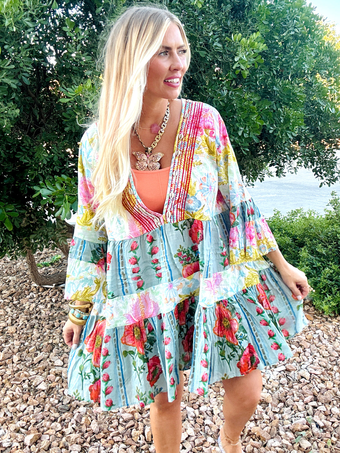 The Coastal Charm Patchwork Dress Medium
