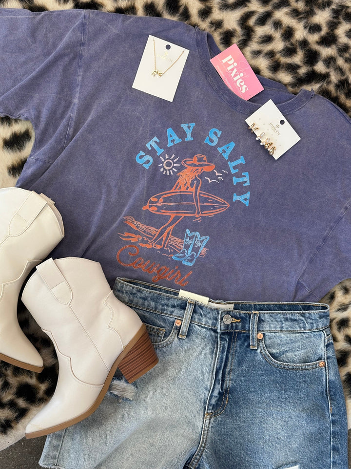 Stay Salty Crop Graphic Tee