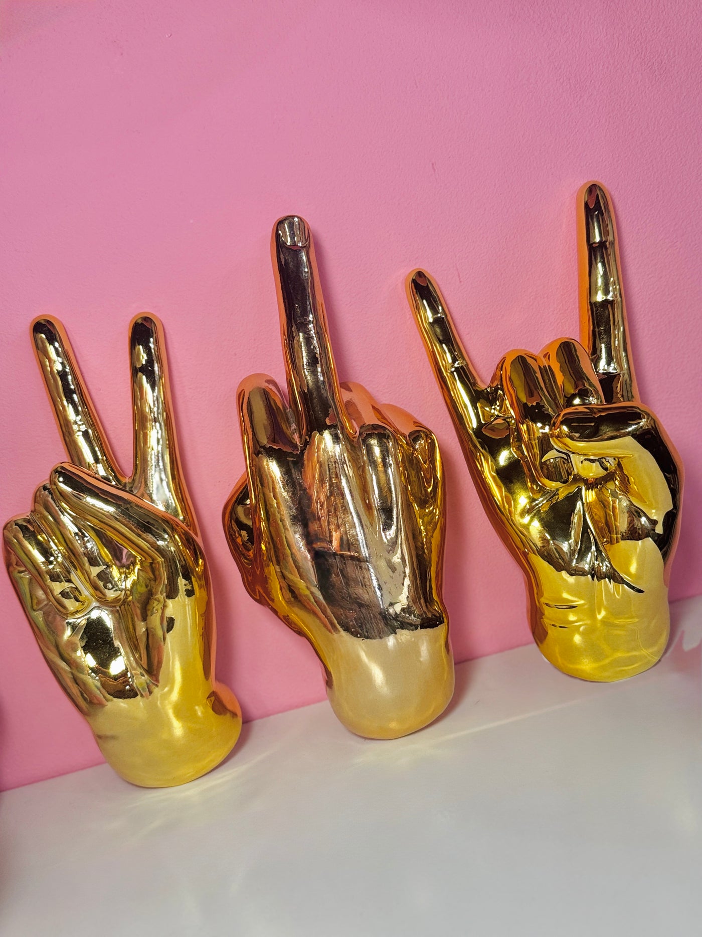 Gold Peace Hand Wall Mount