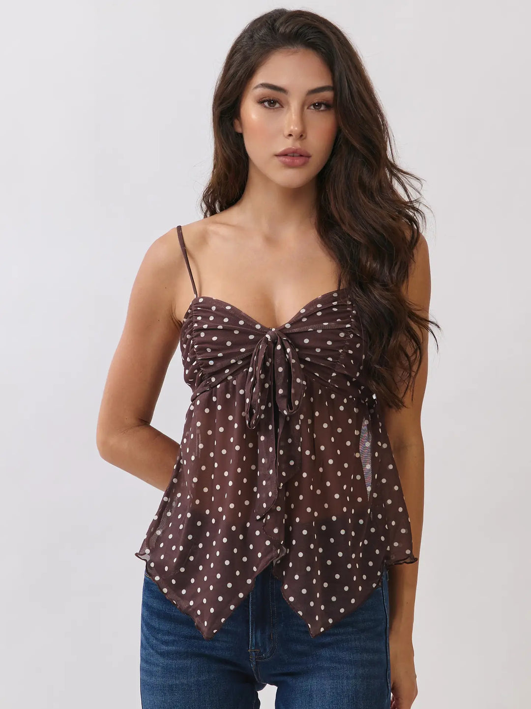 Boho Bow & Polka Dots Babydoll Cami