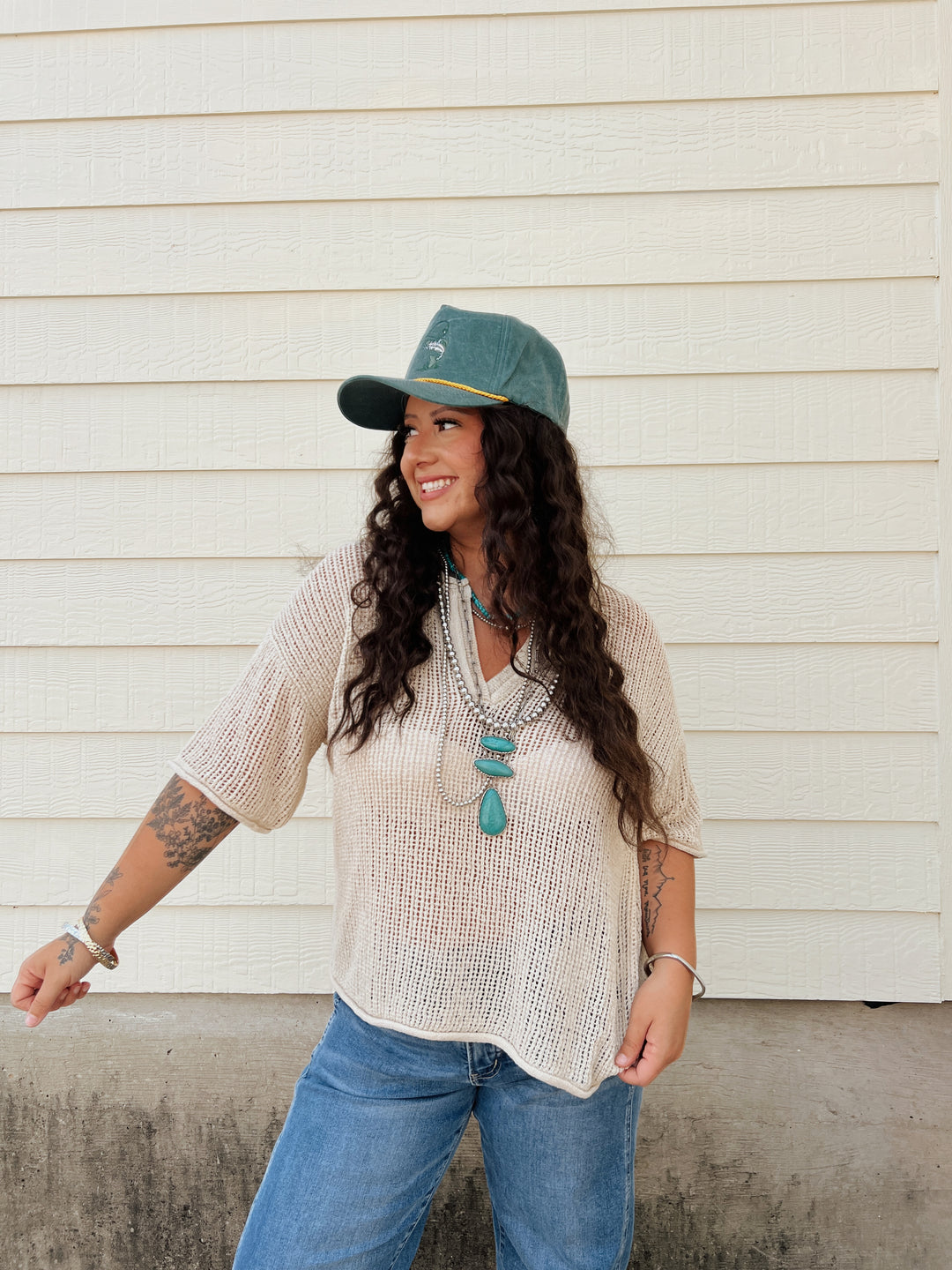 Barely Breezy Crochet Dreams Sweater Top