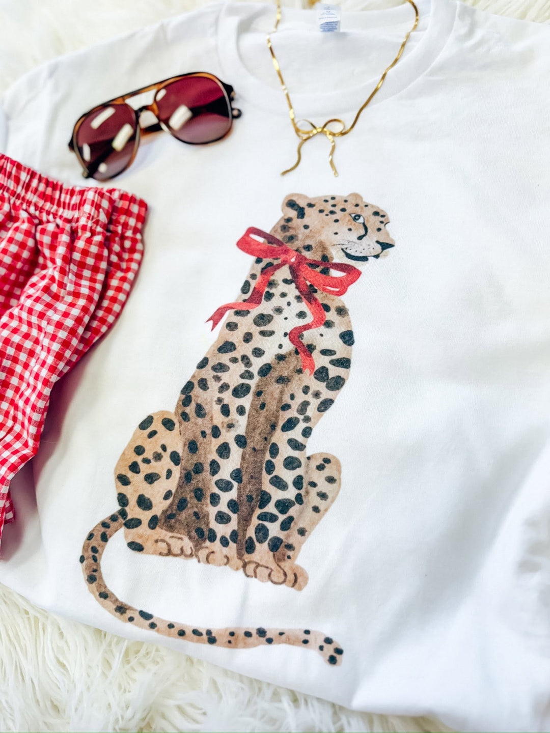 Bow Wild Leopard Graphic Tee