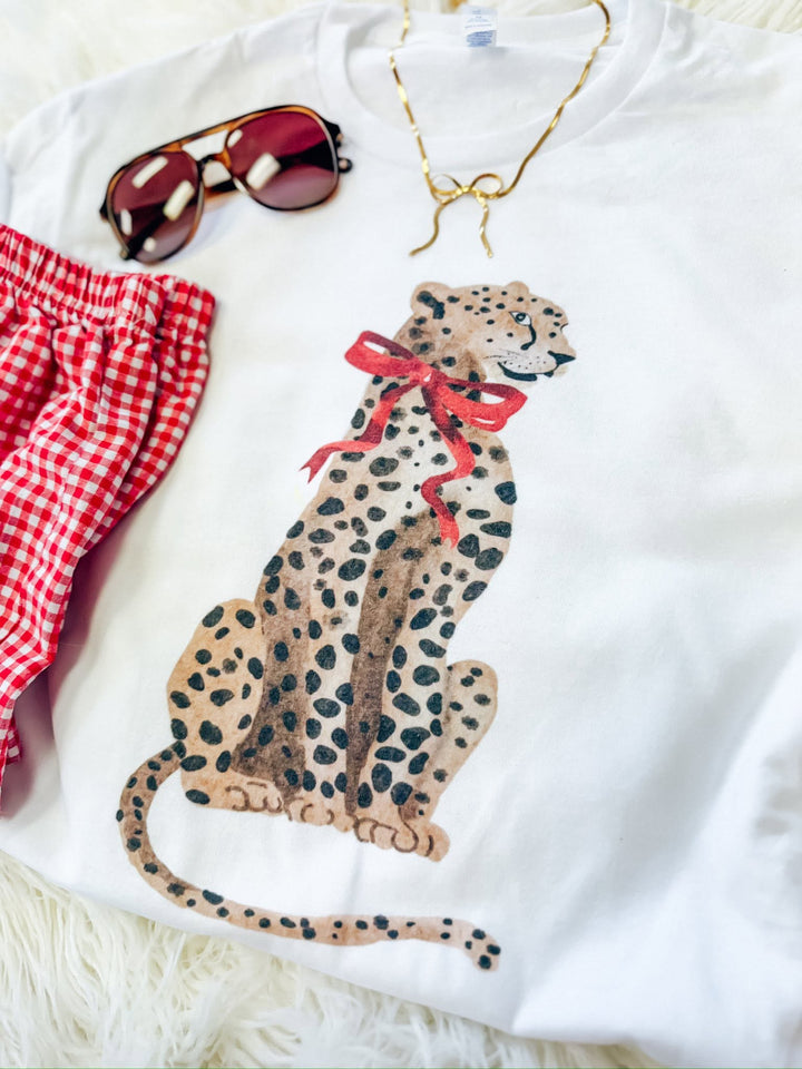 Bow Wild Leopard Graphic Tee