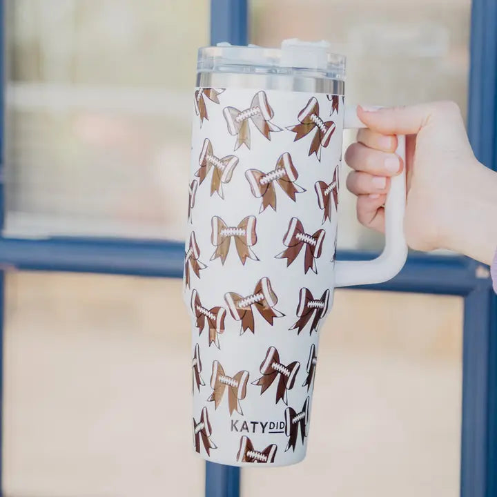 Football Bow 40 oz Tumbler