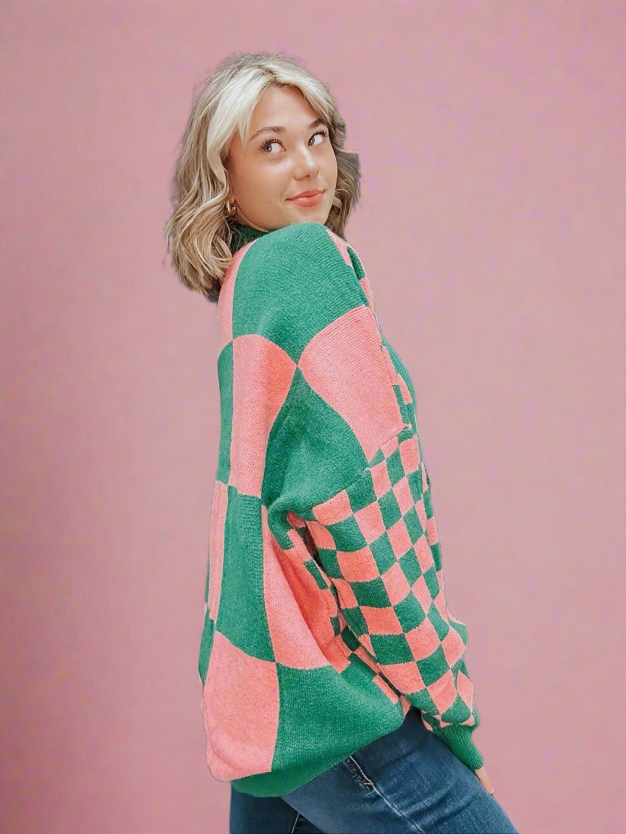 The Gracie Checkered Cardigan