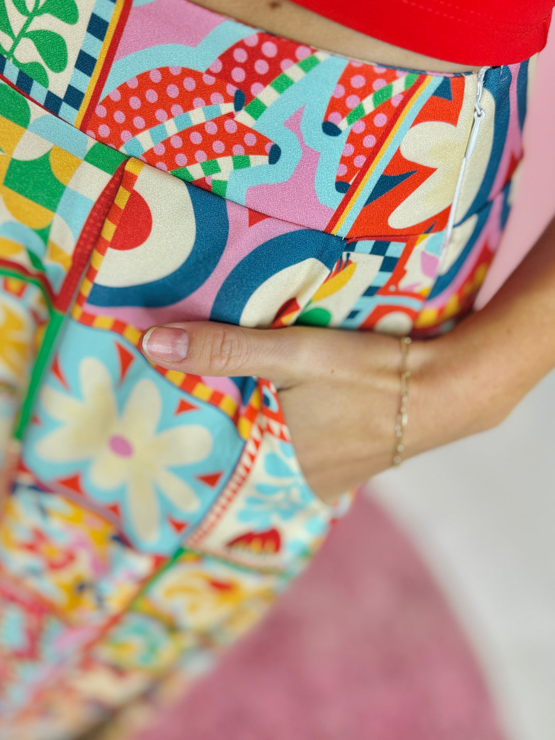 The Lidia Patch Flower Wide Leg Pants