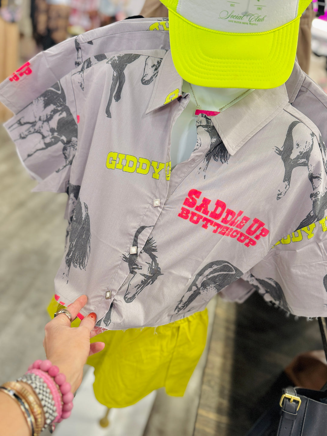 Giddy Up Crop Button Up