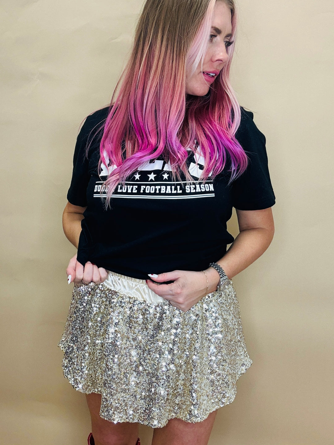 All That Glitters Sequin Skort