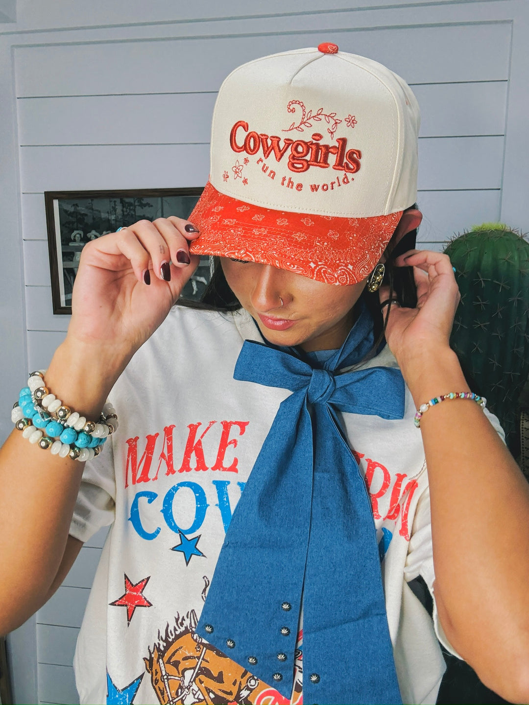 Denim Bow Fake Collar Dickey
