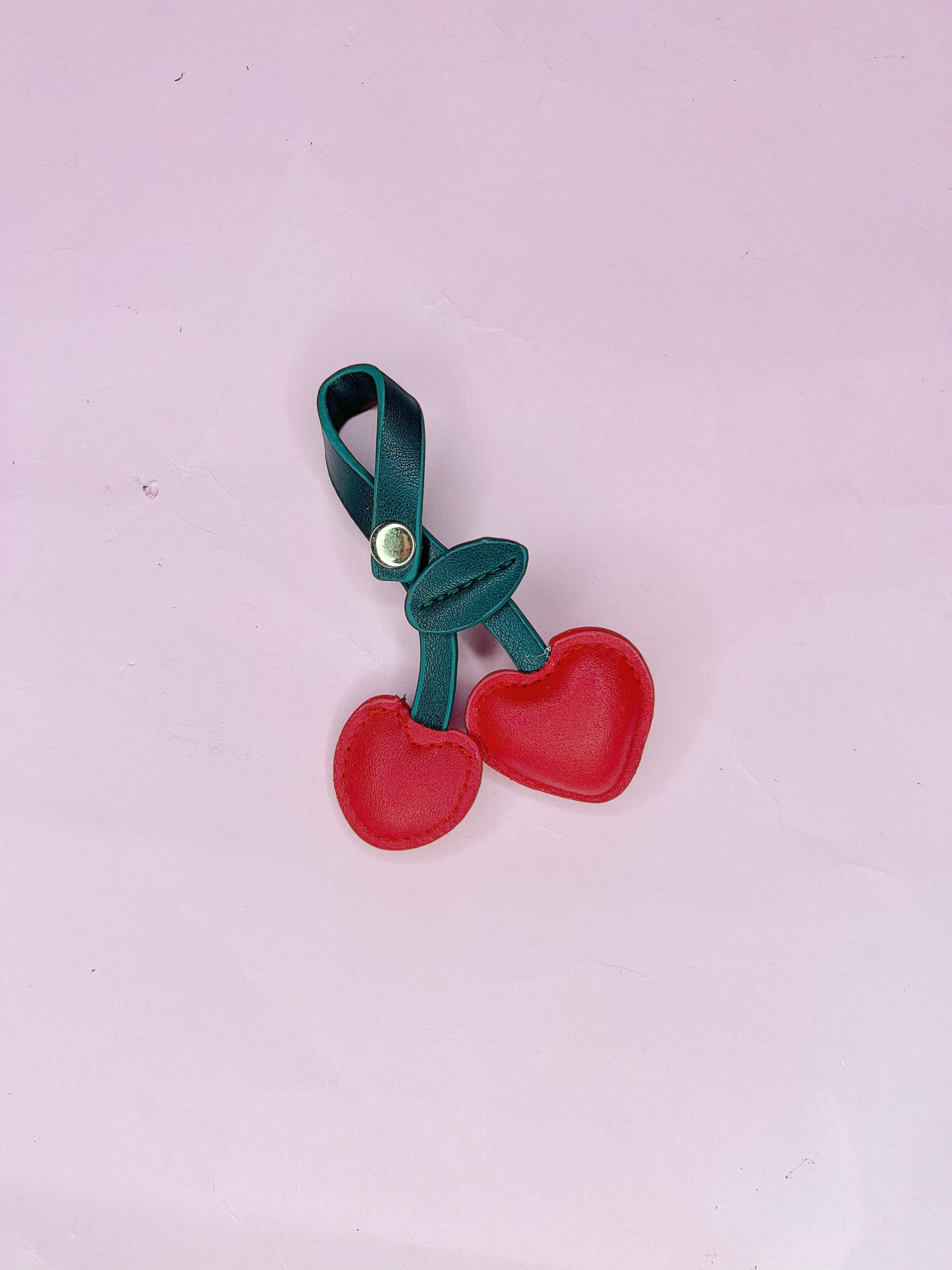 Cherry Leather Keychain