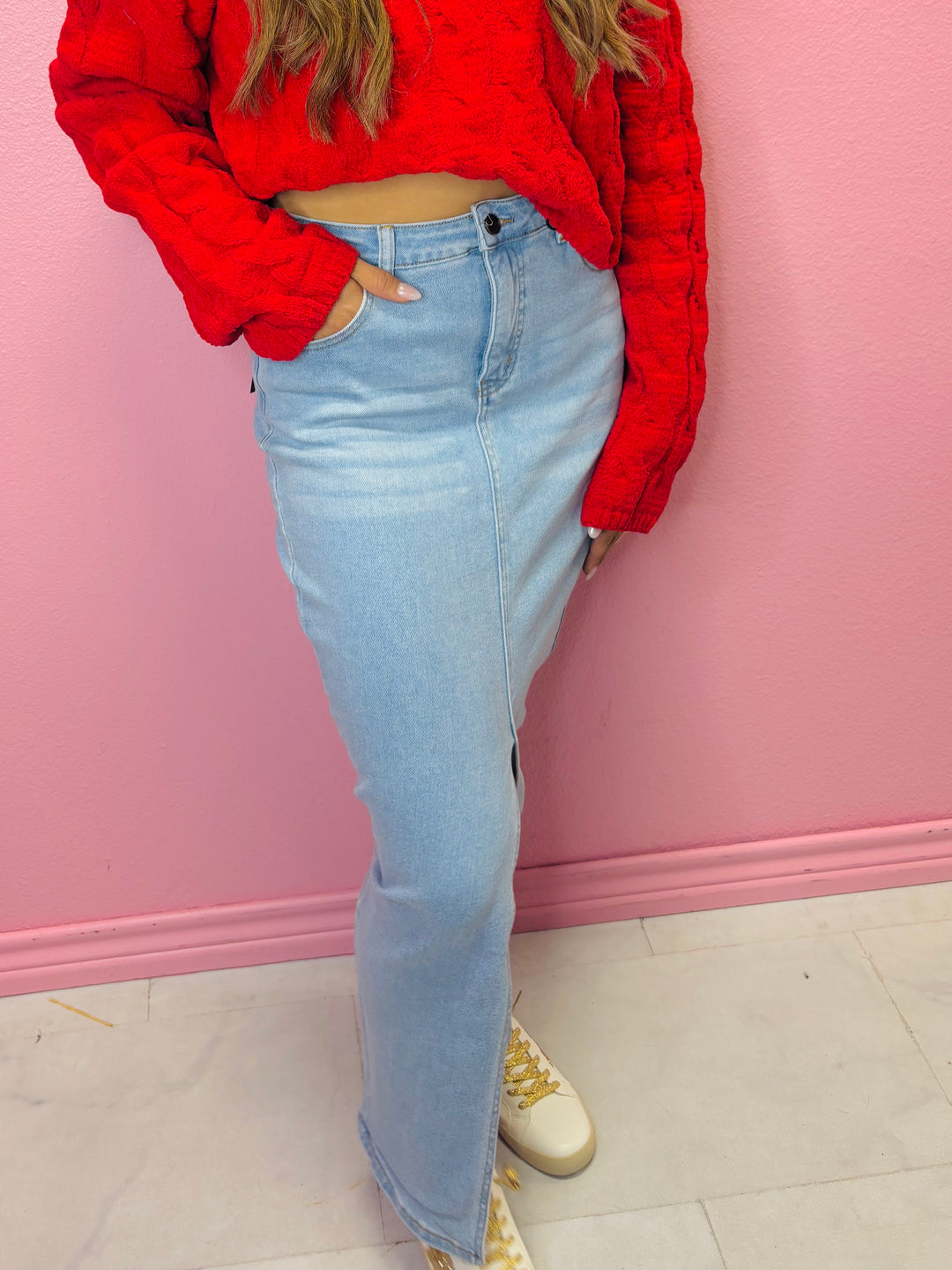 The Hattie Front Slit Maxi Skirt