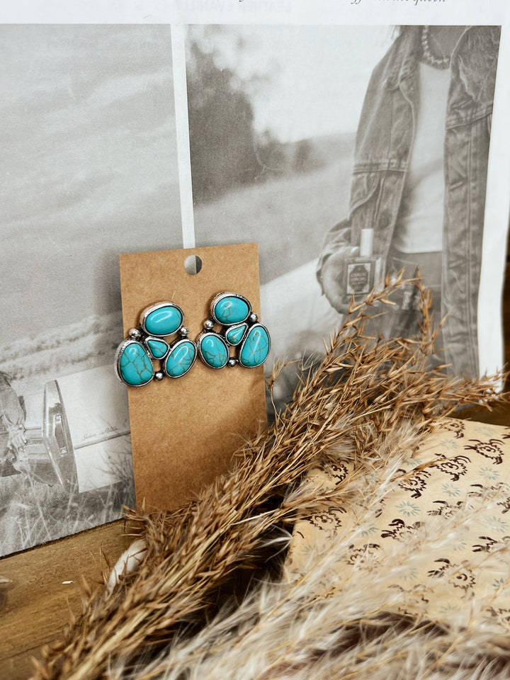 Kobie Turquoise Cluster Earrings