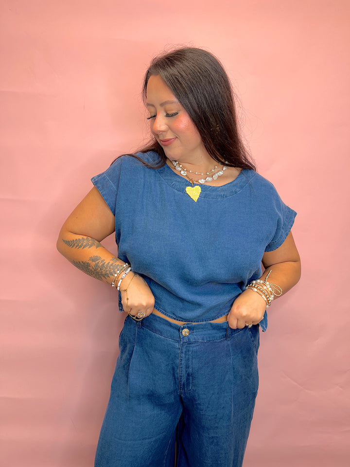The Aubree Chambray Set