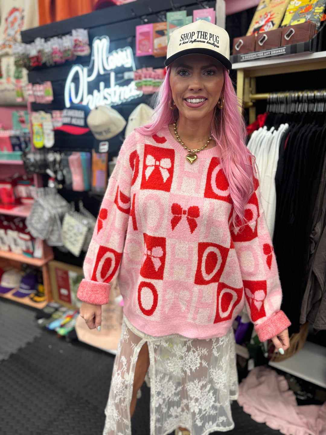 Bow and Ho Ho Ho Sweater