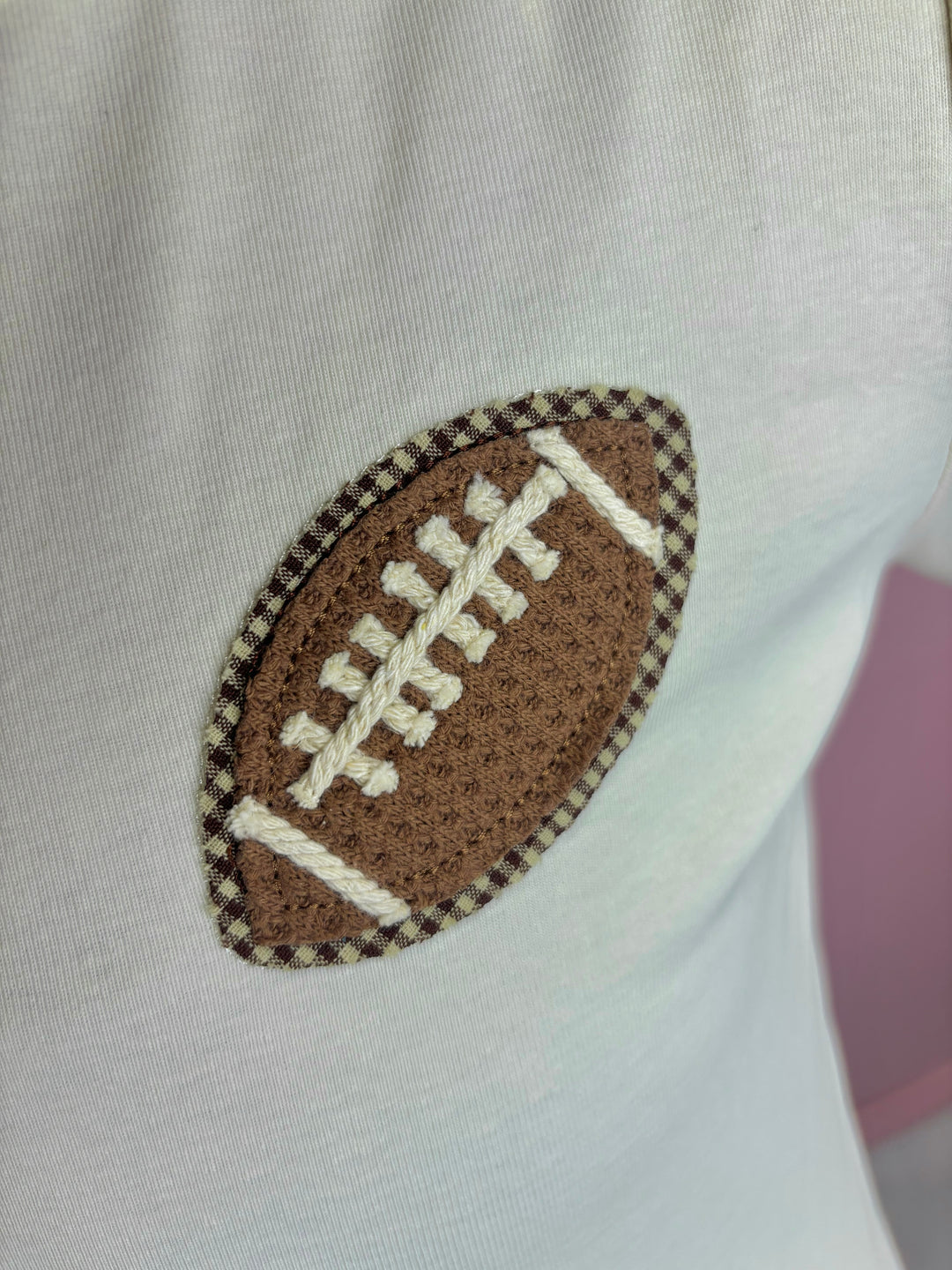 Football Gingham Patch Baby Tee