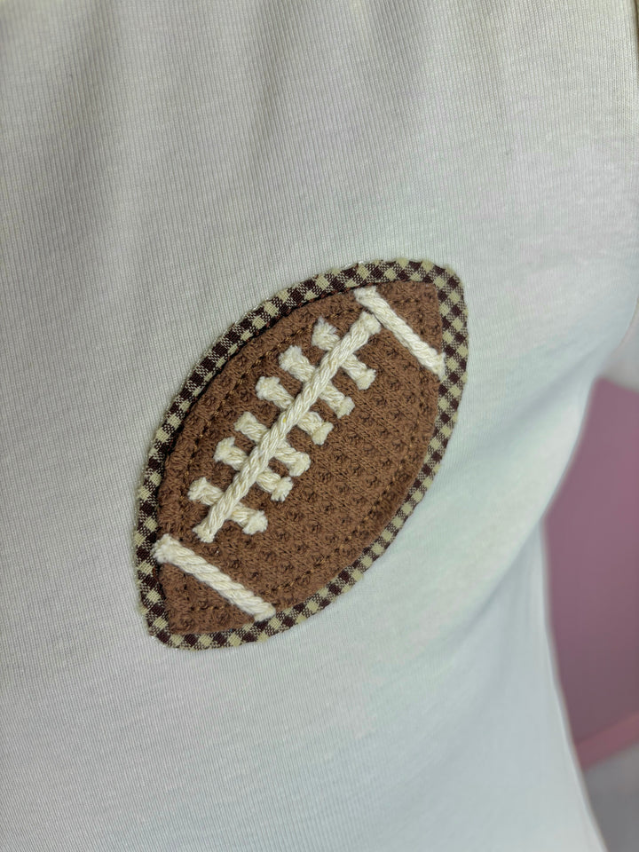 Football Gingham Patch Baby Tee