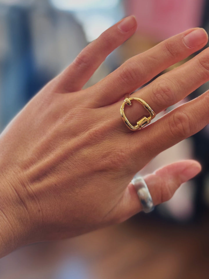 Golden Glow Buckle Ring