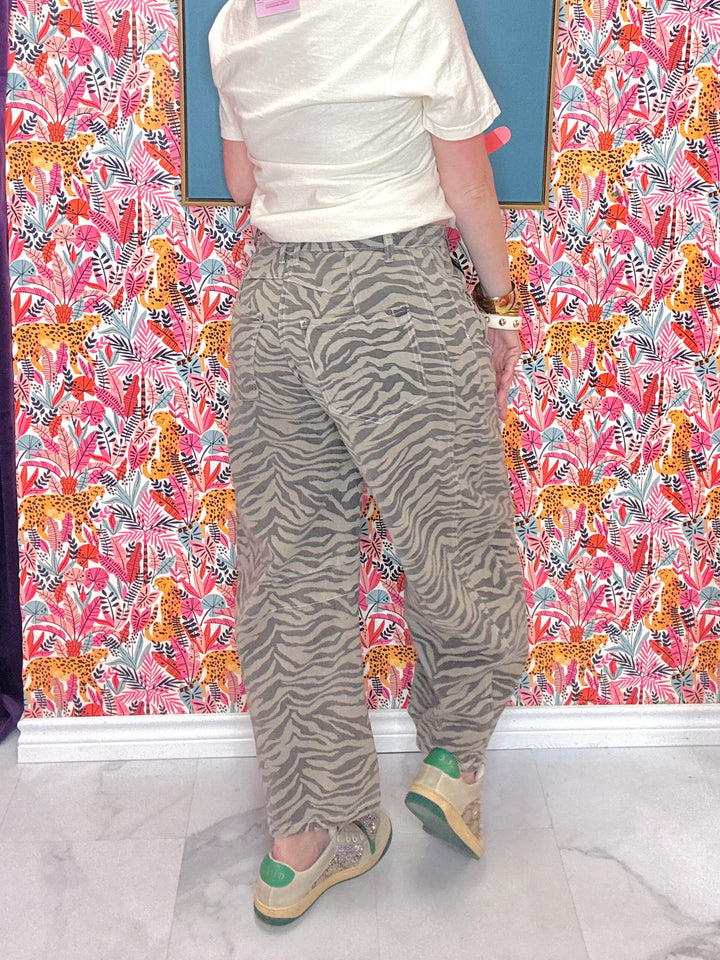 Zebra Babe Barrel Jeans