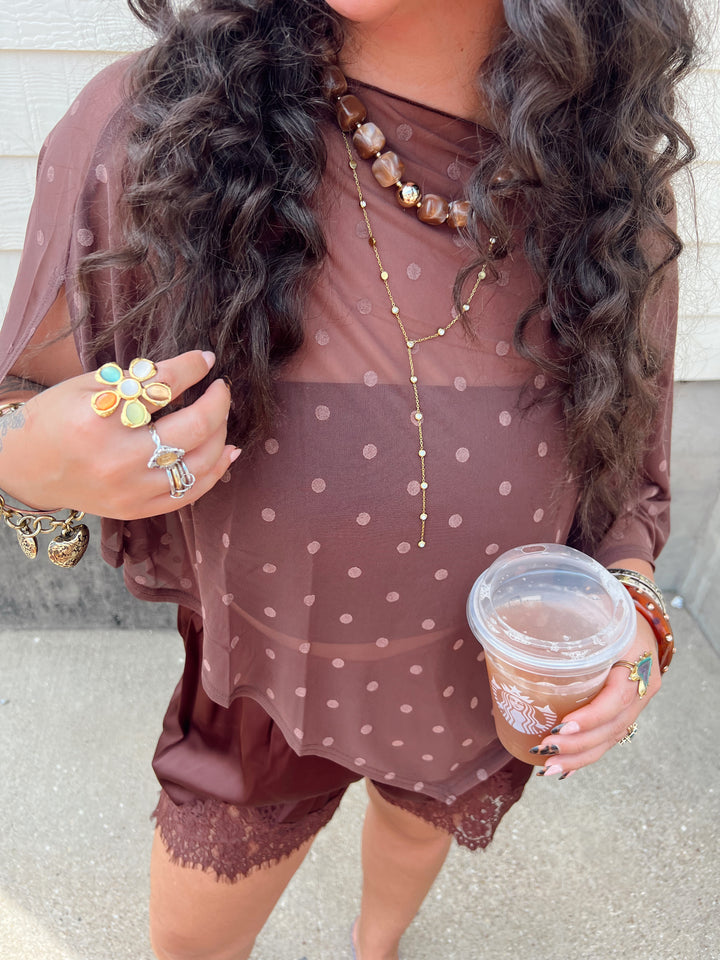 Mocha Midnight Mesh Poncho
