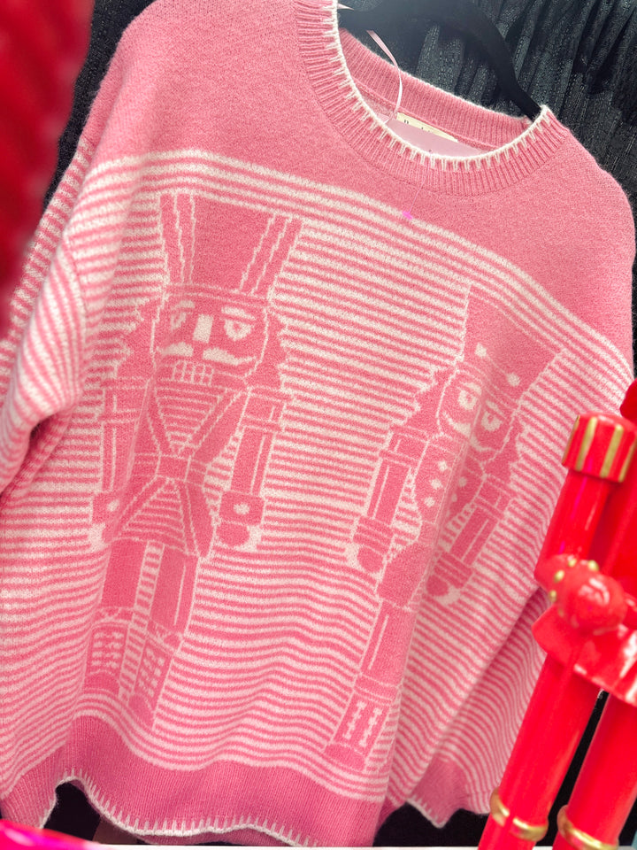 Nutcracker Stitched Christmas Sweater