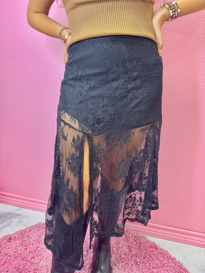 The Lumi Lace Side Slit Skirt