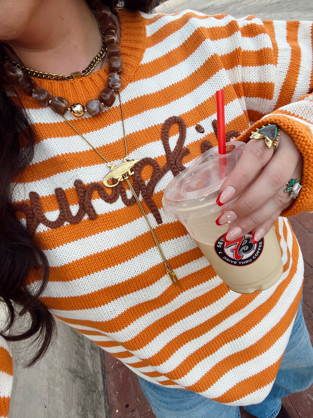 Pumpkin Striped Sweater
