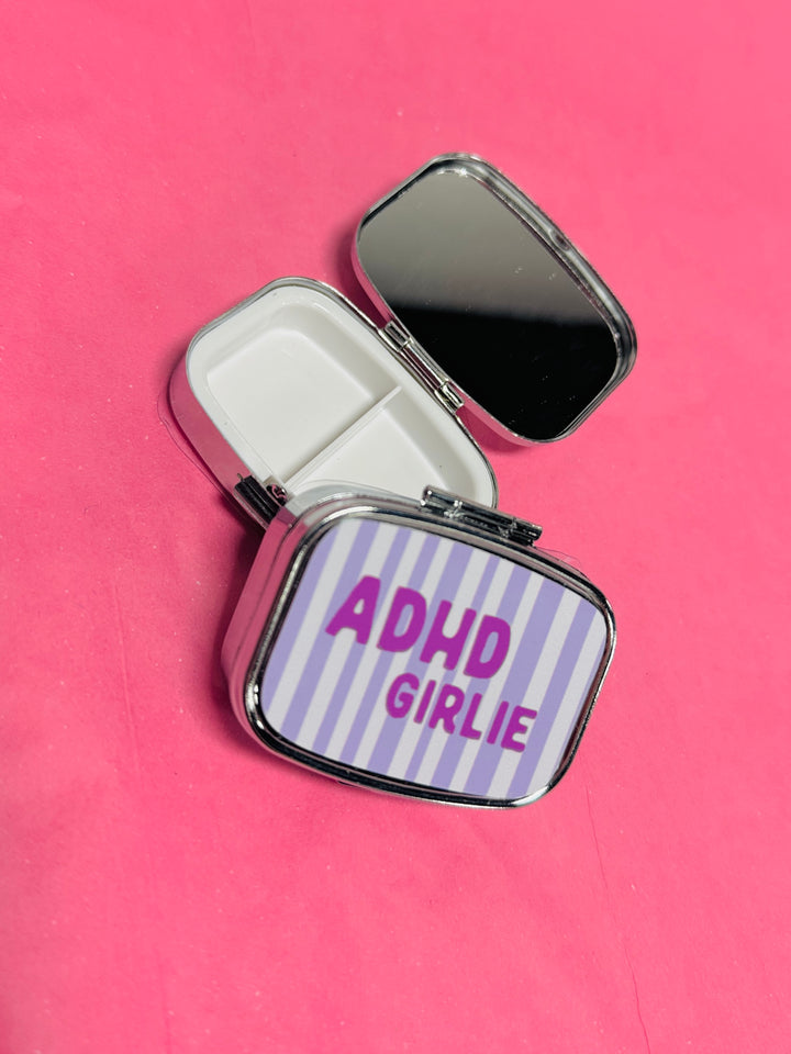 Funny Pill Box & Compact Mirror