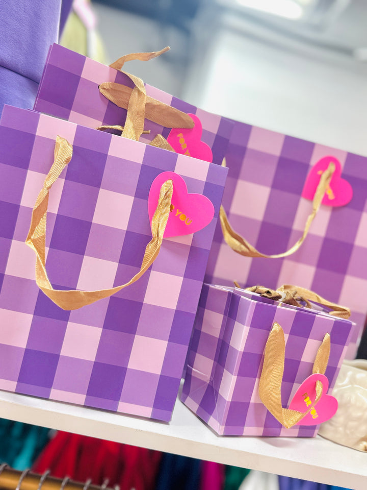 Purple Gingham Gift Bag