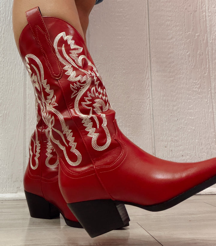 The Amaya Cherry Cowboy Boot