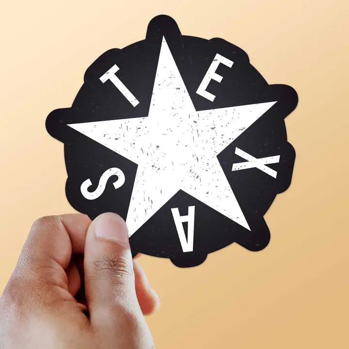 Texas Lone Star Bumper Sticker in Black
