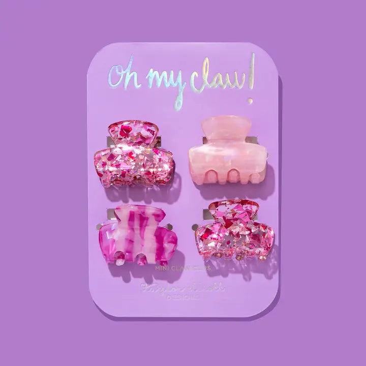 Pink Confetti Mini Claw Clips