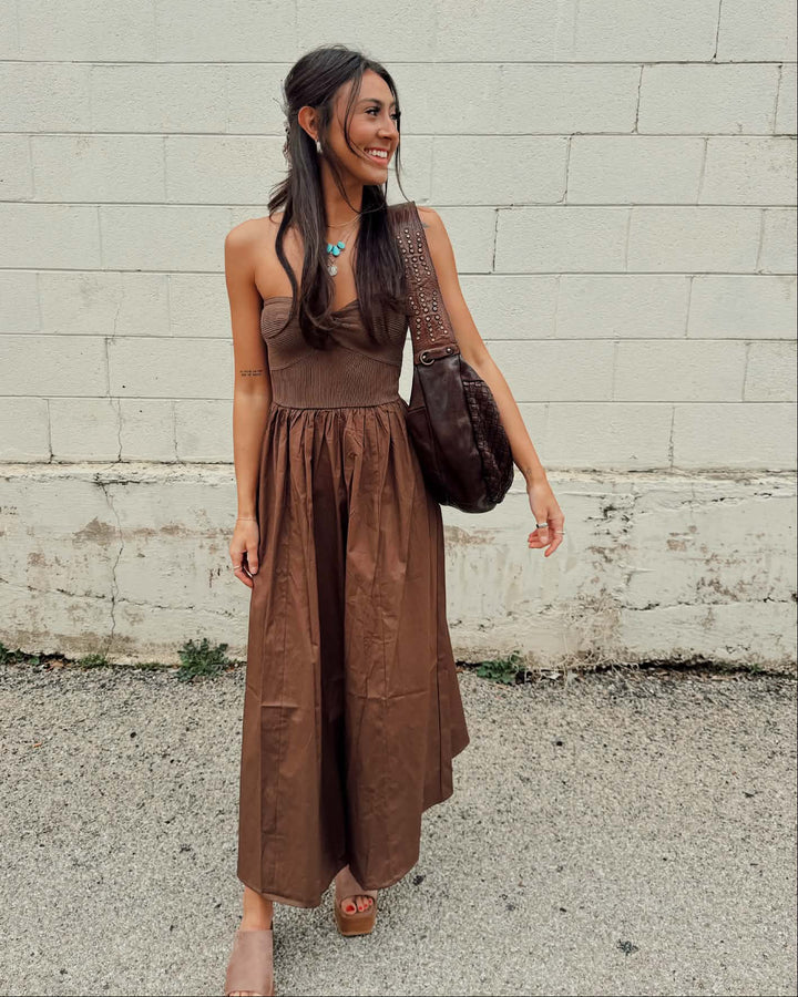 Midnight Bloom Strapless Dress