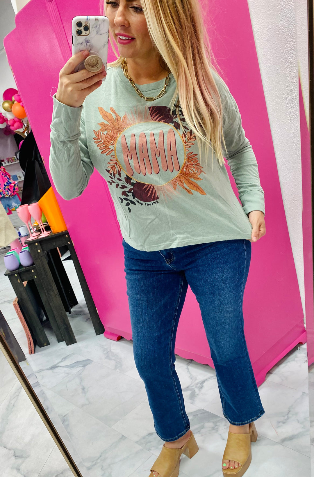 Mama Sage Long Sleeve Tee