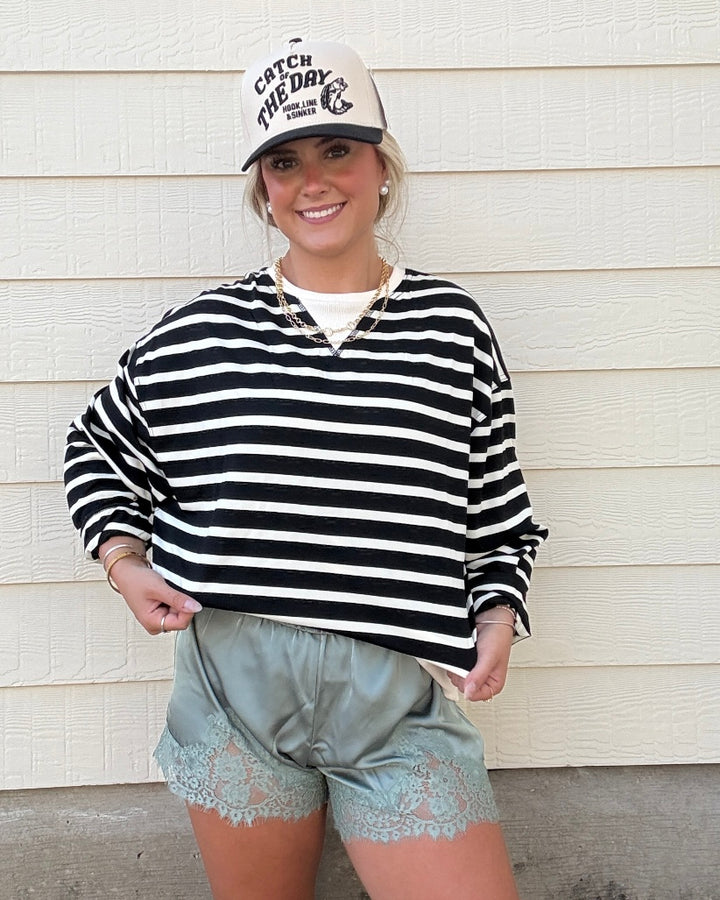 Stripes & Sass Long Sleeve Top