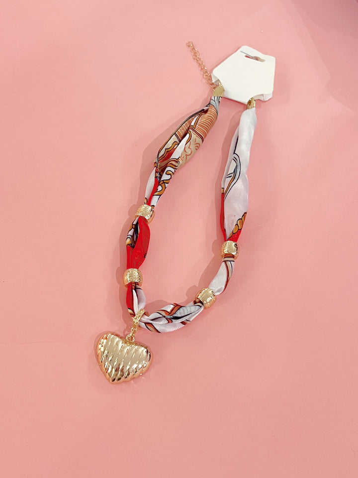 Sunkissed Heart Scarf Necklace