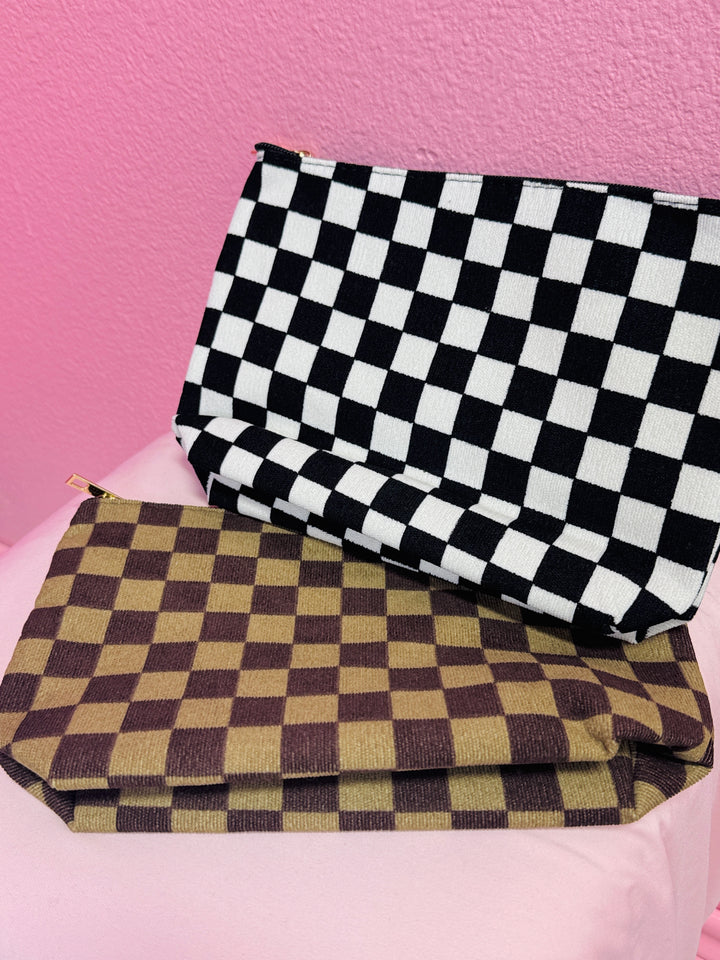 Harper Checkered Cosmetic Pouch