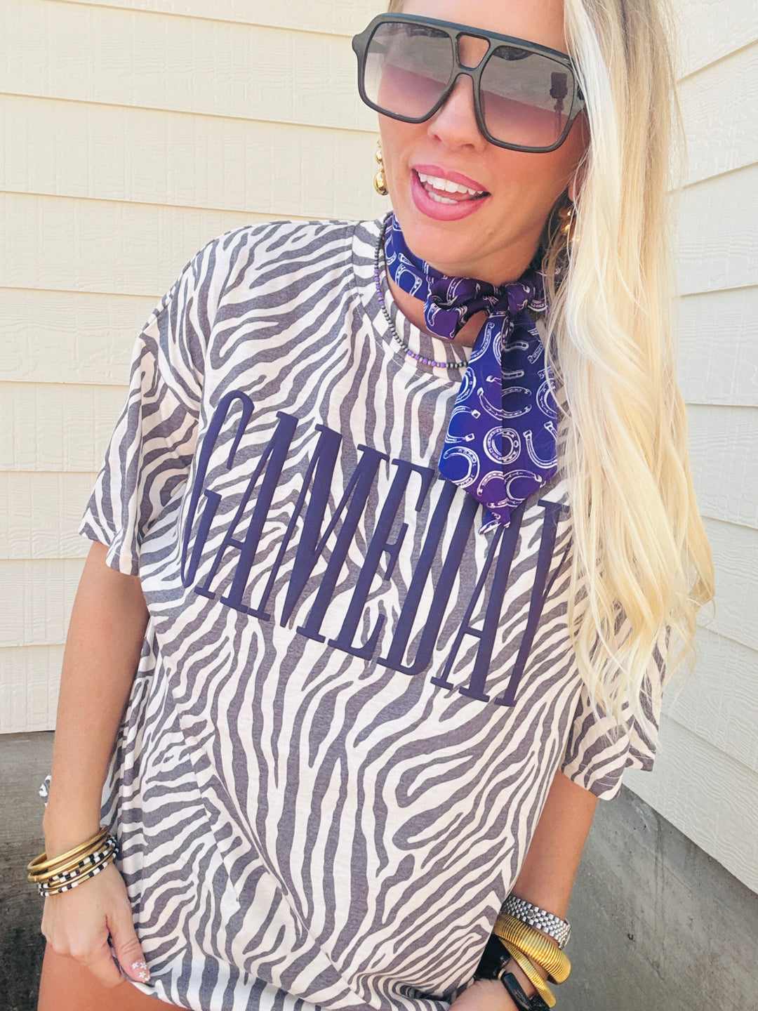 Wild Side Gameday Zebra Tee