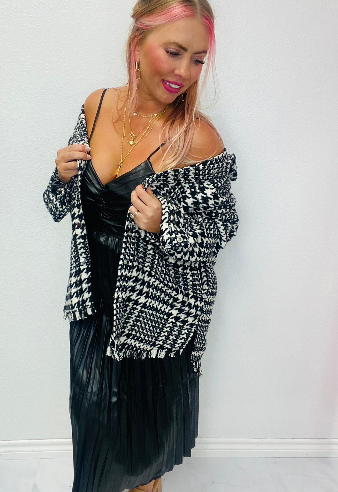 The Ramona Leather Midi Dress