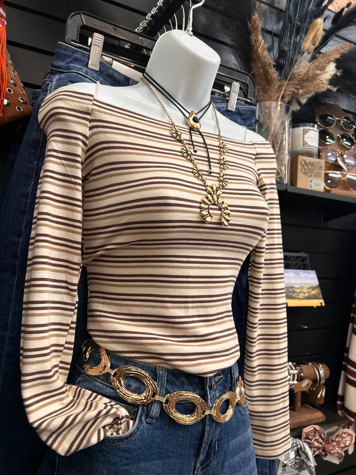 Marlee Off The Shoulder Stripe Top