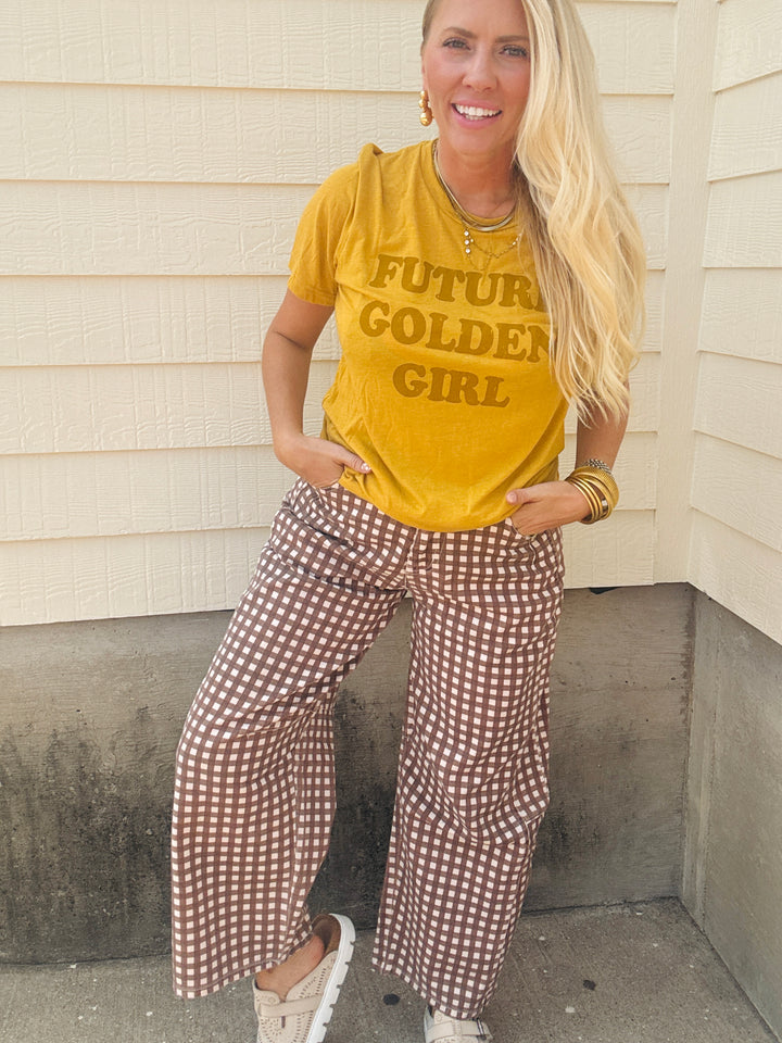 Fall in Love Gingham Barrel Pants