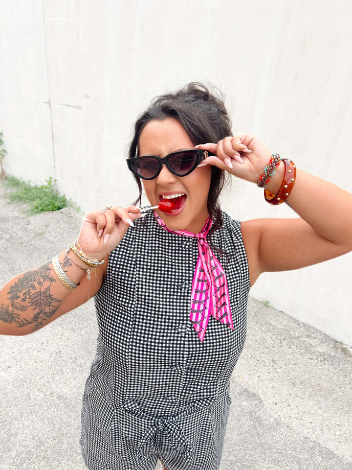 Plaid & Play Button-Up Top